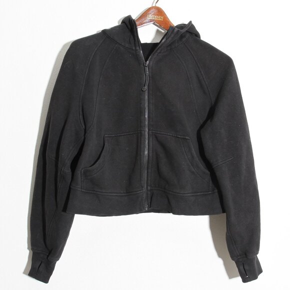 Lululemon Scuba Oversized Full Zip Hoodie Jacket Black Cotton Terry XS / Small - Picture 2 of 16